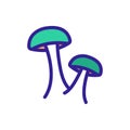 Medicinal mushrooms icon vector. Isolated contour symbol illustration