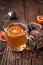 Medicinal Pau d`Arco bark tea also known as Lapacho in a glass cup Royalty Free Stock Photo