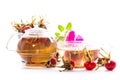 Medicinal tea with rose hips isolated on white background Royalty Free Stock Photo