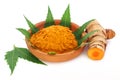 Medicinal turmeric paste with neem leaves