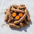 Medicinal uses particularly for its active compound curcumin. The Royalty Free Stock Photo