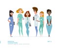 Medical Women Characters in Standing Pose.