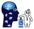 Medicine abuse affects the brain Royalty Free Stock Photo