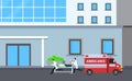 Medicine ambulance concept in flat style Royalty Free Stock Photo