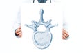 Doctor. Vector vertebra diagram showing parts of vertebra