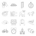 Medicine, animal, education and other web icon in outline style.ritual, service,sport icons in set collection.