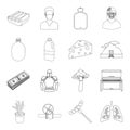 Medicine, army, cooking and other web icon in outline style.art, finance, Mexico icons in set collection.