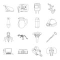 Medicine, art, cooking and other web icon in outline style.army, food, health icons in set collection.