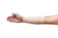 Medicine bandage on human arm isolated Royalty Free Stock Photo