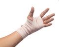 Medicine bandage on human hand Royalty Free Stock Photo