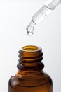 Medicine bottle and dropper Royalty Free Stock Photo