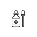 Medicine bottle and dropper outline icon Royalty Free Stock Photo