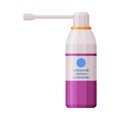 Medicine Bottle with Long Nozzle Spray, Throat Aerosol Sprayer Flat Style Vector Illustration on White Background