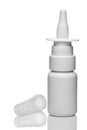 medicine bottle nasal spray isolated on white Royalty Free Stock Photo