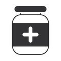 Medicine bottle prescription pharmacy, silhouette icon design