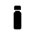 Medicine bottle silhouette, black color vitamin bottle illustration, simple vector icon design Royalty Free Stock Photo