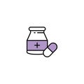 Medicine bottle simple color line icon. vector design Royalty Free Stock Photo