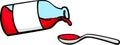 medicine bottle and spoon vector illustration Royalty Free Stock Photo