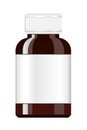 Medicine Bottle. Syrup medicine bottle. Pill Bottle with label.