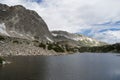 Medicine Bow Peak overlooking Mirror Lake, Snowy Range Royalty Free Stock Photo