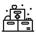 Medicine boxes icon, outline style