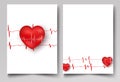 Medicine brochure design template. Red abstract heart.