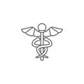 Medicine, caduceus icon. Element of medicine icon. Thin line icon Royalty Free Stock Photo