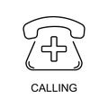 medicine calling line icon. Element of medicine icon with name for mobile concept and web apps. Thin line medicine calling icon