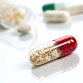 Medicine capsule isolated on white background Royalty Free Stock Photo