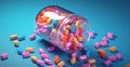 Medicine Capsule Jar, Immune Support, Health Care, Body Supplements - AI generated image