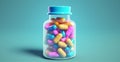 Medicine Capsule Jar, Immune Support, Health Care, Body Supplements - AI generated image