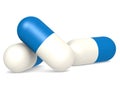 Medicine capsules blue and white