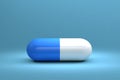 Medicine capsules pills blue white