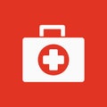 The medicine chest icon. Ambulance symbol. Flat