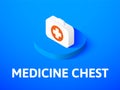 Medicine chest isometric icon, isolated on color background Royalty Free Stock Photo