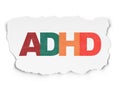 Medicine concept: ADHD on Torn Paper background