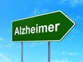 Medicine concept: Alzheimer on road sign background