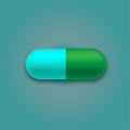 Medicine concept, antibiotic capsule illustration.