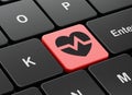 Medicine concept: Heart on computer keyboard background Royalty Free Stock Photo