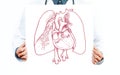 Doctor and anatomical lungs
