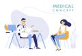 Medicine concept with doctor and patient.