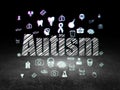 Medicine concept: Autism in grunge dark room