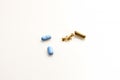 Medicine concept with pills on white background
