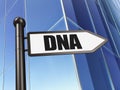 Medicine concept: sign DNA on Building background Royalty Free Stock Photo