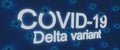Medicine concept of virus coronavirus covid 19 with title neon words Delta variant Royalty Free Stock Photo