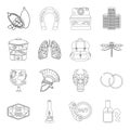 Medicine, cooking, travel and other web icon in outline style.training, lighting, taxi icons in set collection.