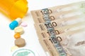 Medicine costs money Royalty Free Stock Photo