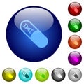 Medicine with dna molecule color glass buttons