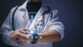 Medicine doctor. DNA. Digital healthcare and network connection on hologram interface, Science and innovative, Medical technology