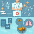 Medicine doctor man medical hospital instruments first aid kit Royalty Free Stock Photo